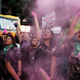 On August 16, 2019, women tossed pink glitter during a protest demanding justice and for their safety in Mexico City